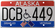 AK Disabled Veteran Plate w parking