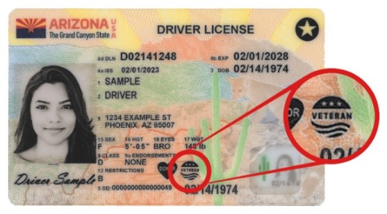 Drivers License with veteran designation