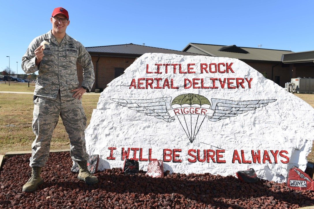 picture of a rock with a logo on it.