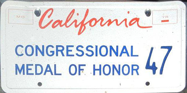 CA Medal of Honor plate