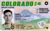 Drivers License with veterans designation