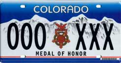 Colorado Medal of Honor License Plate