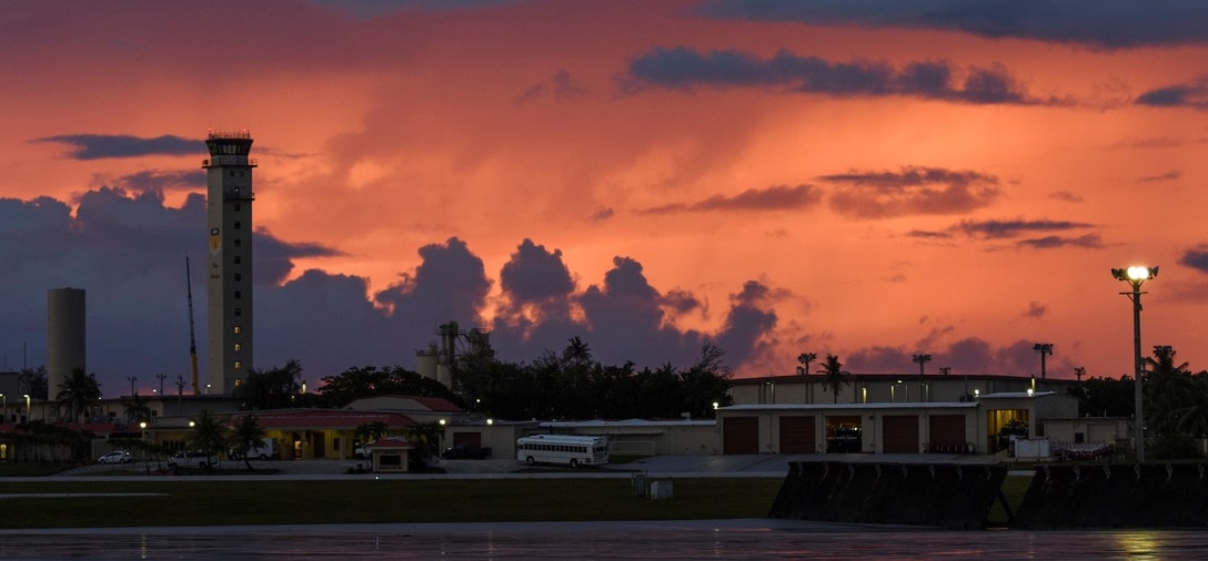 Anderson AFB at sunset