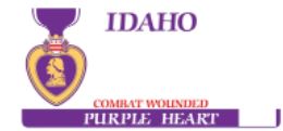 Idaho Purple Heart Recipient License Plate