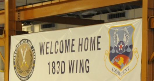 Welcome Home 183rd wing sign