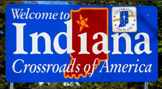 Welcome to Indiana sign