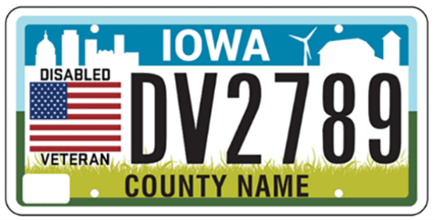 Iowa Disabled Veteran License Plate