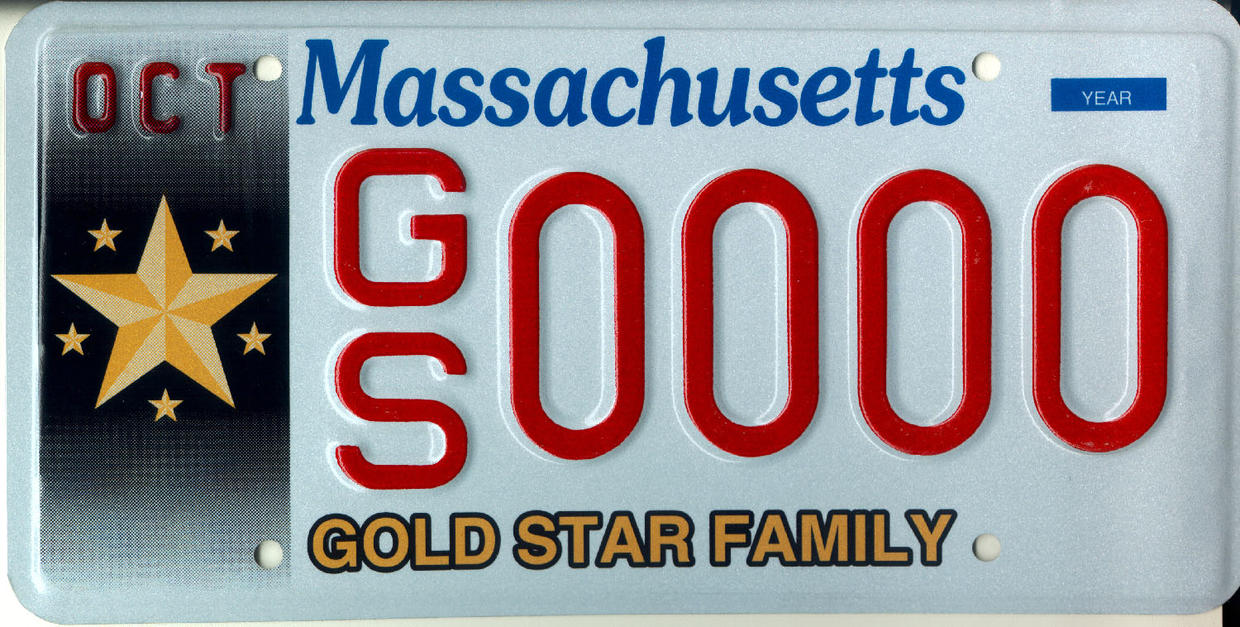 MA gold star plate