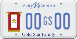 Michigan Gold Star Family License Plate