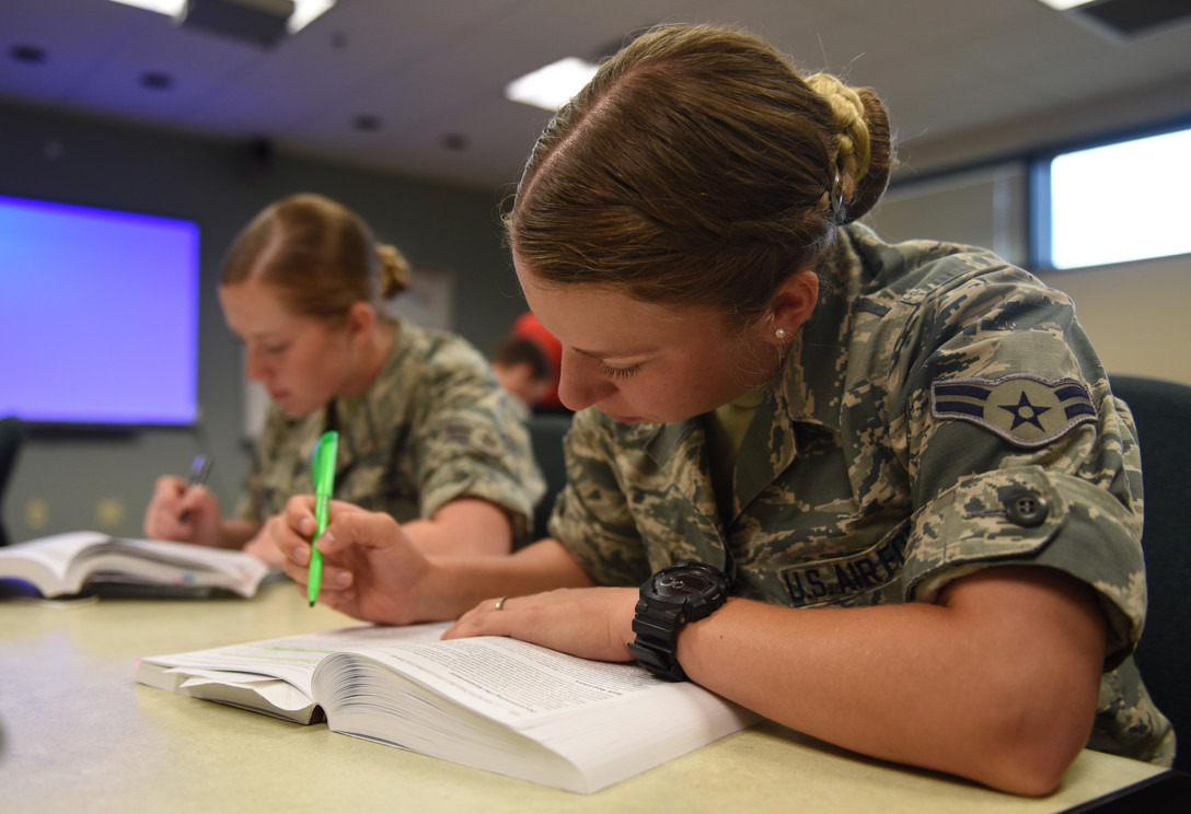 Airmen in a classroom