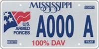 Mississippi Disabled Veteran License Plate