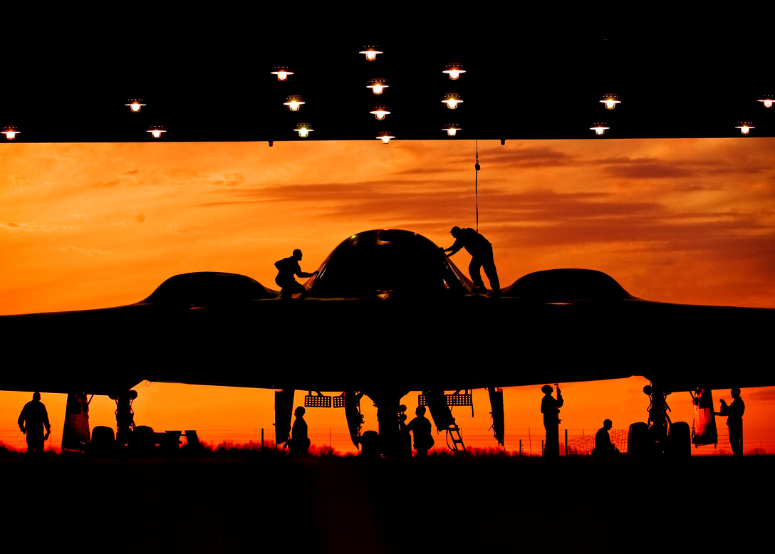 B2 bomber in a hanger