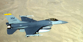 F16 flying over the desert