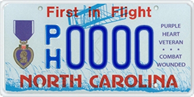 NC Purple Heart plate