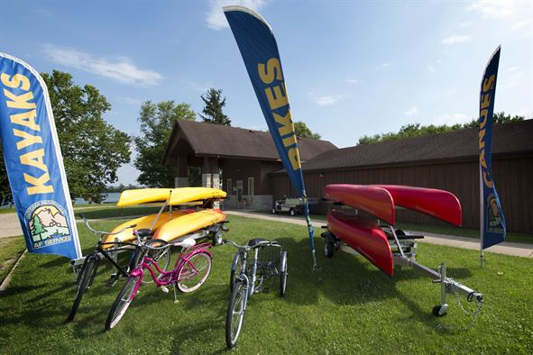 bicycles and kayaks 