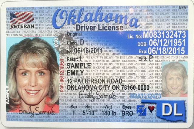 Oklahoma Drivers License with Veterans ID