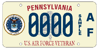 AF Veteran License Plate