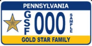 Gold Star Family License Plate