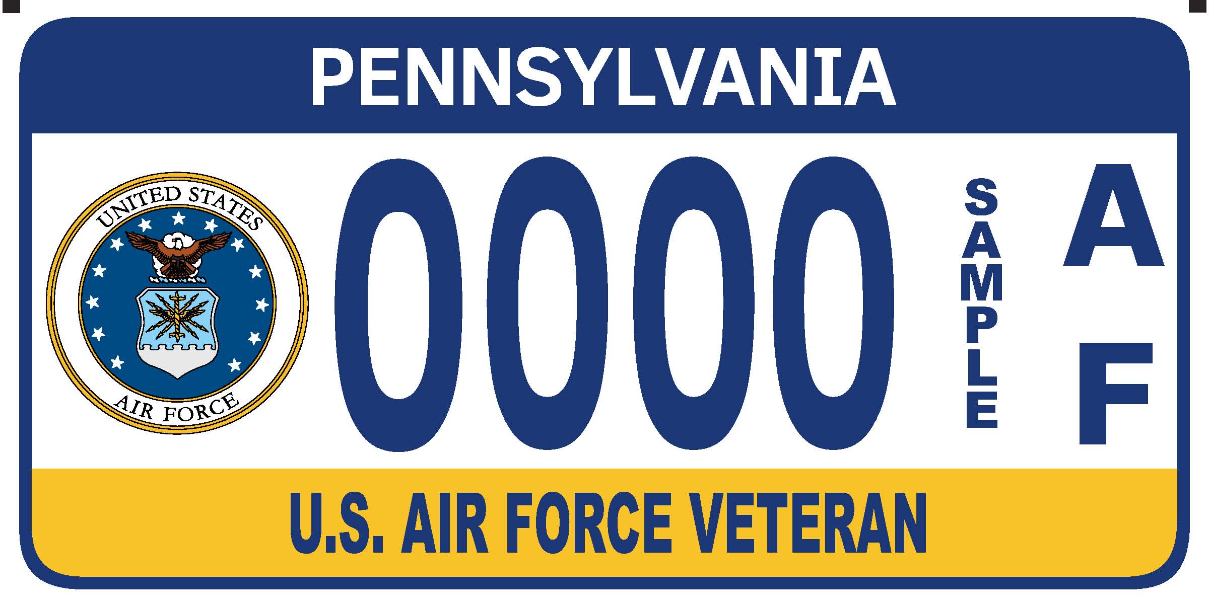 Air Force Veteran license plate