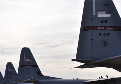 143rd Airlift Wing aircraft lined up