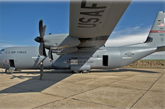 C130 aircraft parked on the ramp