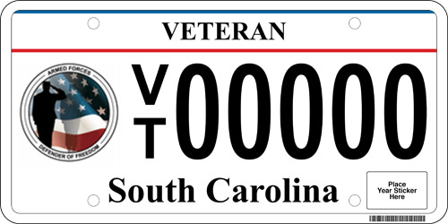 South Carolina Veteran License Plate
