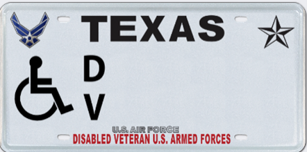 Disabled Veteran Air Force License Plate