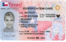 TX Drivers license with veteran designation