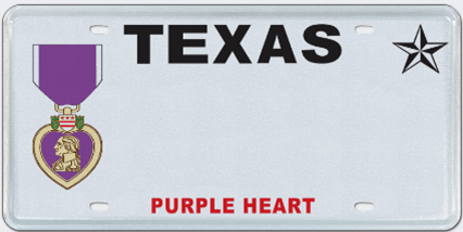 TX Purple Heart Recipient plate
