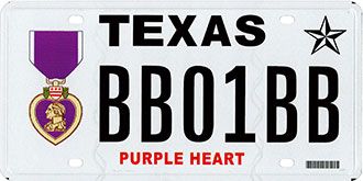 TX Purple Heart Recipient plate