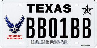 Honorable Discharge Veteran AF plate