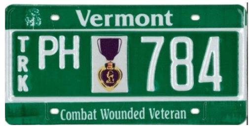 Vermont Purple Heart plate