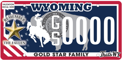 Wyoming Gold Star family plate