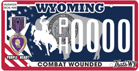 Wyoming Purple Heart Plate