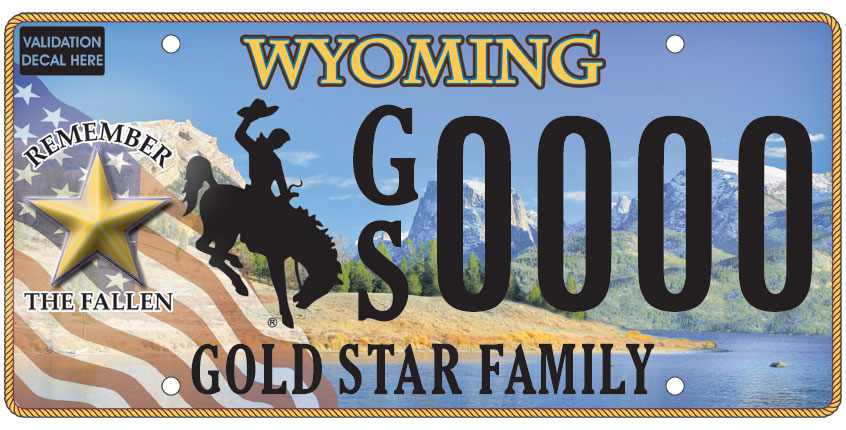 Wyoming Gold Star family plate